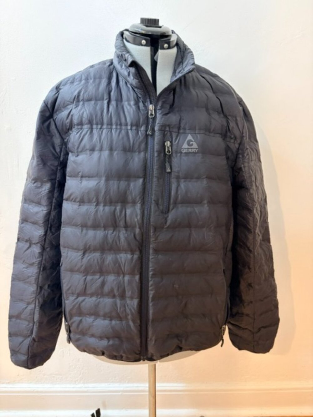 Gerry Men's XL Black Puffer Jacket, 90% Down Fill, Lightweight Packable Quilted